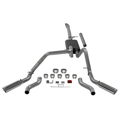 American Thunder Cat-Back Exhaust System Fits 2019-2026 Chevrolet/Gmc Silverado/Sierra 2.7-Liter, Cat-Back, Dual Out Rear/Side Exit, Stainless Steel Exhaust System Flowmaster