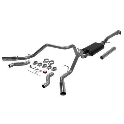 American Thunder Cat-Back Exhaust System Fits 2019-2026 Chevrolet/Gmc Silverado/Sierra 2.7-Liter, Cat-Back, Dual Out Rear/Side Exit, Stainless Steel Exhaust System Flowmaster