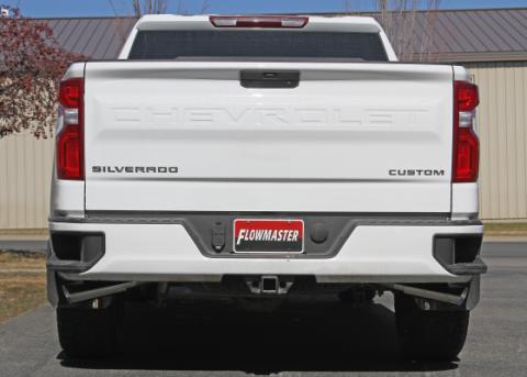 American Thunder Cat-Back Exhaust System Fits 2019-2026 Chevrolet/Gmc Silverado/Sierra 2.7-Liter, Cat-Back, Dual Out Rear/Side Exit, Stainless Steel Exhaust System Flowmaster