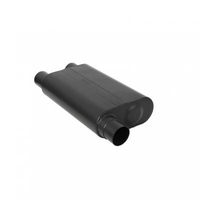 80 Series Chambered Muffler 80 Series Crossflow Stainless Steel 2.50 Offset In 2.50 Dual Out Aggressive Sound Flowmaster