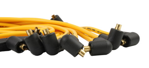 8.8MM Spiral Spark Plug Wire Set, Sbc V8, Stock Boots, Yellow ACCEL
