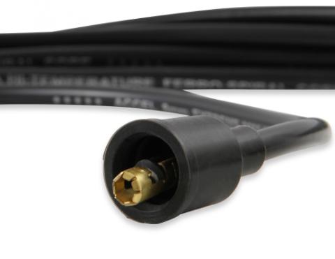 Spark Plug Wire Set Universal 135 Deg White Ceramic Boots 9002C, Spark Plug Wires, Pro Fit Ceramic, Spiral Core, 8Mm, Black, Set ACCEL