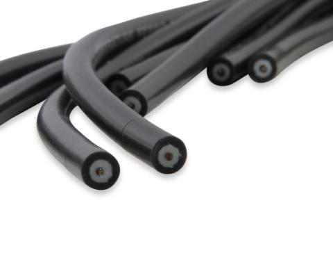 Spark Plug Wire Set Universal 135 Deg White Ceramic Boots 9002C, Spark Plug Wires, Pro Fit Ceramic, Spiral Core, 8Mm, Black, Set ACCEL