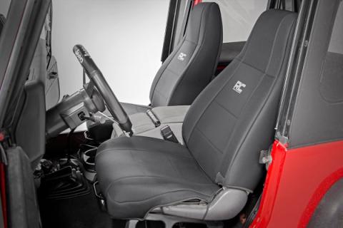 Jeep Neoprene Seat Cover Set Black 91-95 Wrangler YJ Rough Country