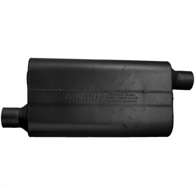 50 Series Delta Flow Chambered Muffler 50 Delta Flow 2.25 Offset In 2.25 Offset Out Moderate Sound Flowmaster
