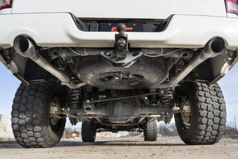 Dual Cat-Back Exhaust System w/Black Tips 09-18 RAM 1500 V8-4.7L, 5.7L Rough Country