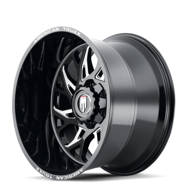 Destiny AT1913 Gloss Black Milled 22X12 5-127/5-139.7 -44MM 87.1MM Off Road Wheels American Truxx
