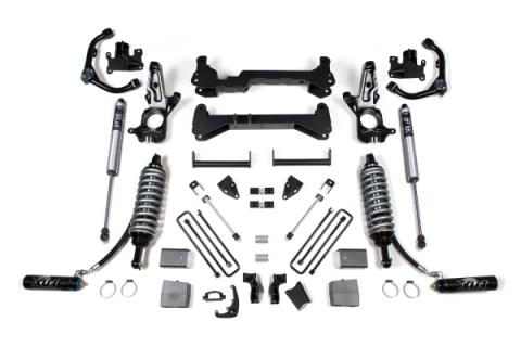 7 Inch Lift Kit FOX 2.5 Coil-Over Conversion Silverado/Sierra 2500HD 01-10 2WD Carrier Below Crossmember Fox 2.5 Performance Shocks