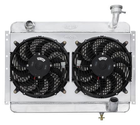 56-60 Corvette Aluminum Radiator Dual 12 Inch Fan Kit Cold Case Radiators