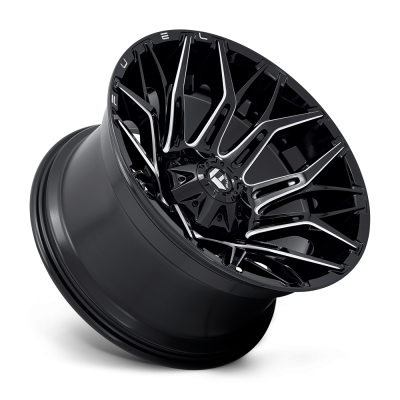 Aluminum Wheels 20X10 Twitch D769 5 On 114.3/5 On 127 Gloss Black/Milled 78 Bore -18 Offset Fuel Off Road Wheels