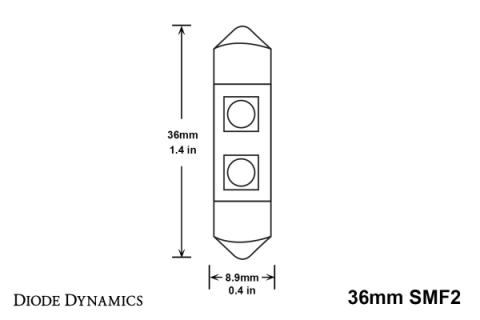 36mm SMF2 LED Bulb Warm White Single Diode Dynamics