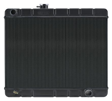 66-67 GTO Without AC Manual Aluminum Radiator Black Night Rider Series Cold Case Radiators