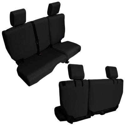 Jeep JKU Base Line Performance 4 DR Rear Split Bench Seat Covers 2008-2010 Black Bartact