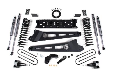 19-24 RAM 3500 4.5 Inch Radius Arm 2 Inch Rear Block Without Overload Diesel 6-Bolt T-Case Fox Adventure Shocks Zone Offroad