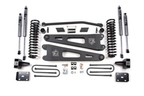 11 Ford F-250/F-350 Super Duty 4 Inch Radius Arm Lift Kit Diesel With Overload With Fox Adventure Shocks Zone Offroad