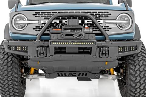 High Winch Mount All Models 9500S 20 Inch Black Single Row LED Amber DRL Ford Bronco (21-25) Rough Country