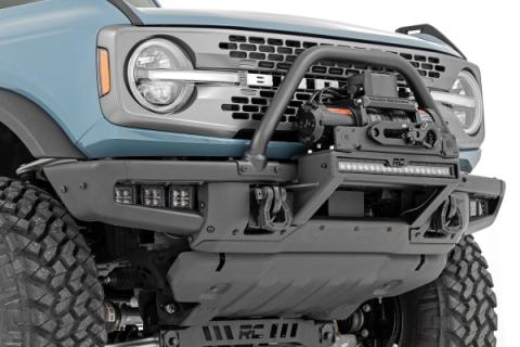 High Winch Mount All Models 9500S 20 Inch Black Single Row LED White DRL Ford Bronco (21-25) Rough Country