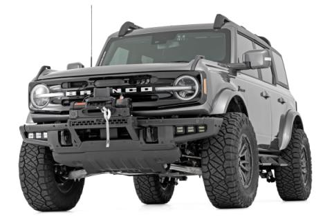High Winch Mount All Models 12000S 20 Inch Black Single Row LED White DRL Ford Bronco (21-25) Rough Country
