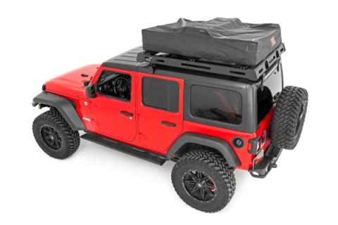 Roof Top Tent Rack Mount 12 Volt Accessory w/Ladder Extension and LED Light Kit Rough Country