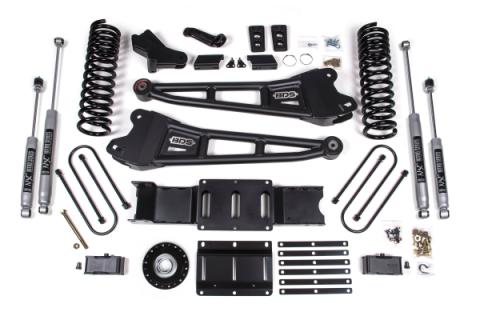 25-26 Ram 3500 (Diesel) 4 Inch Radius Arm Suspension Lift Kit W/ Indexing Ring, 2 Inch Rear Lift w/ Overload, Block - NX2 Shocks BDS Suspension