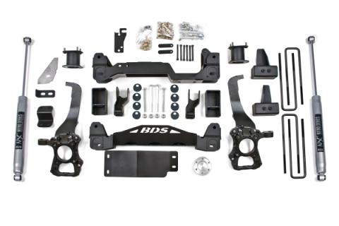09-13 Ford F150 4WD 6 Inch Suspension Lift Kit, 4 Inch Rear Lift, Block - N/A, Nitro Shocks BDS Suspension