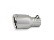 Exhaust Tip Exhaust Tip 4.00 Inch Rolled Angle Polished SS Fits 2.50 Inch Tubing Clamp On Flowmaster