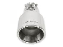 Exhaust Tip Exhaust Tip 4.00 Inch Rolled Angle Polished SS Fits 2.50 Inch Tubing Clamp On Flowmaster