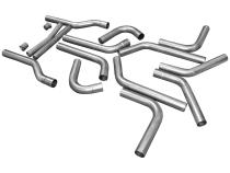 U-Fit Dual Exhaust Kit 16 Pc. Universal Dual Exhaust Tubing Kit 2.50-Inch Mandrel-Bent Aluminized Steel Tubing Flowmaster