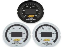 Classic Digital Fuel Pressure Gauge Kit Oil/Fuel Pressure from 0-100 PSI AEM Electronics