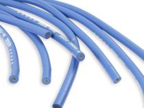 Spark Plug Wire Set 8MM Universal Blue Wire With Blue Straight Boots 5040B 8MM Super Stock Spark Plug Wires Feature A Spiral Core And Blue Silicone Jacket ACCEL