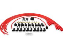 Spark Plug Wire Set 8MM Universal Red Wire With Red Straight Boots 5040R 8MM Super Stock Universal Fit Spark Plug Wires Feature A Spiral Core And Red Silicone Jacket ACCEL