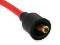 Spark Plug Wire Set 8MM Universal Red Wire With Red Straight Boots 5040R 8MM Super Stock Universal Fit Spark Plug Wires Feature A Spiral Core And Red Silicone Jacket ACCEL