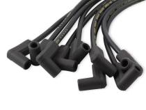 Spark Plug Wire Set- 8MM Super Stock Custom Black Wire Custom Spark Plug Wire Set 500 Ohms/Ft Sprial Core Sbc 1987-1995 V8 ACCEL