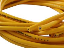 8.8MM Spiral Wire, 500 Ohms/Ft Spiral Suppression Core, Universal Yellow Wire With 90 Degree Red Boots, Female Socket/Points Style Dist Cap, V8 Set ACCEL