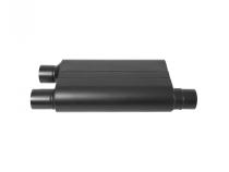 80 Series Chambered Muffler 80 Series Crossflow Stainless Steel 2.50 Offset In 2.50 Dual Out Aggressive Sound Flowmaster