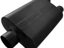 40 Series Delta Flow Chambered Muffler 40 Delta Flow Stainless Steel 3.00 Center In 2.50 Dual Out Aggressive Sound Flowmaster