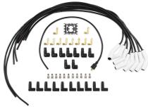 Spark Plug Wire Set Universal 135 Deg White Ceramic Boots 9002C, Spark Plug Wires, Pro Fit Ceramic, Spiral Core, 8Mm, Black, Set ACCEL