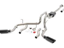 Dual Cat-Back Exhaust System w/Black Tips 09-14 F-150 V8-4.6L, 5.0L, 5.4L Rough Country
