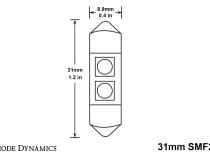 31mm SMF2 LED Bulb Green Single Diode Dynamics