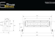 6 Inch LED Light Bar Single Row Straight SS6 Amber Wide Light Bar Single Diode Dynamics
