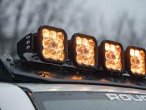 SS5 7-Pod CrossLink Mounting Kit for Prinsu/Sherpa Roof Racks, Pro Yellow Combo Diode Dynamics