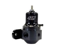 Hi-Cap Universal Adjustable Fuel Pressure Regulator Inlet 2 x -6AN (9/16-18) Outlet -6AN Gauge Port 1/8 Inch NPT Black AEM Electronics