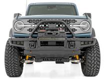 High Winch Mount All Models 12000S 20 Inch Black Single Row LED White DRL Ford Bronco (21-25) Rough Country