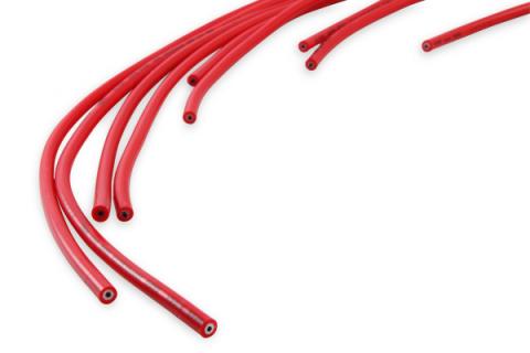 Spark Plug Wire Set- 8Mm- Super Stock Universal-Graphite Core- 90 Deg Boots- Red 4041R Universal Fit Super Stock 8MM Spark Plug Wires Feature A Spiral Core And Red Silicone Jacket ACCEL