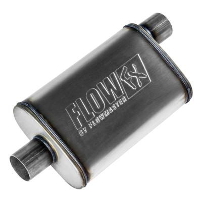 Flow Fx Muffler Flow Fx Muffler 2.50 Offset In/ 2.50 Center Out Moderate Sound Stainless Steel Flowmaster