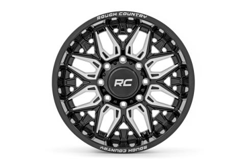 86 Series Wheel One-Piece Gloss Black 22x10 8x6.5 -19mm Rough Country