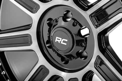 89 Series Wheel One-Piece Black Machined Gun Metal 20x10 8x6.5 -19mm Rough Country