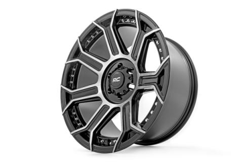 89 Series Wheel One-Piece Black Machined Gun Metal 20x10 6x5.5 -25mm Rough Country