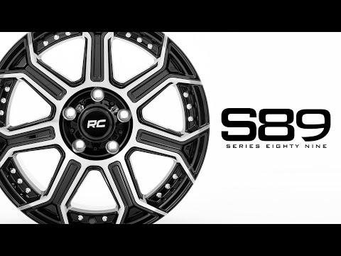 89 Series Wheel One-Piece Black Machined Gun Metal 22x10 8x170 -19mm Rough Country