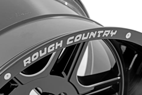 92 Series Wheel Machined One-Piece Gloss Black 22x12 8x170 -44mm Rough Country